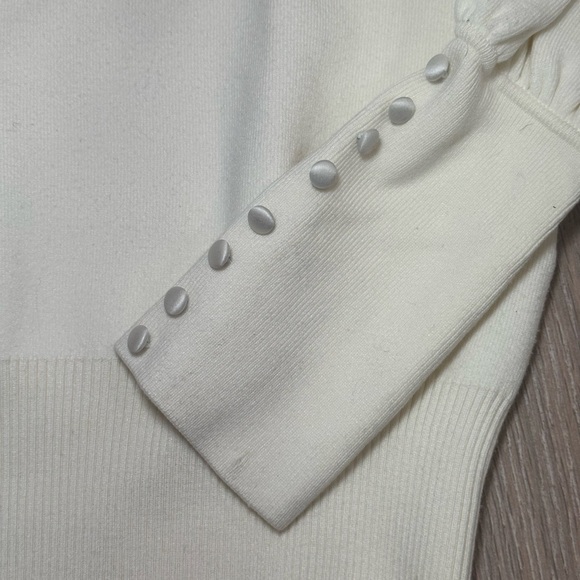 Sandro Cream White Knit Raphael Mock Neck Sweater Top, Size 1 - Picture 6 of 13
